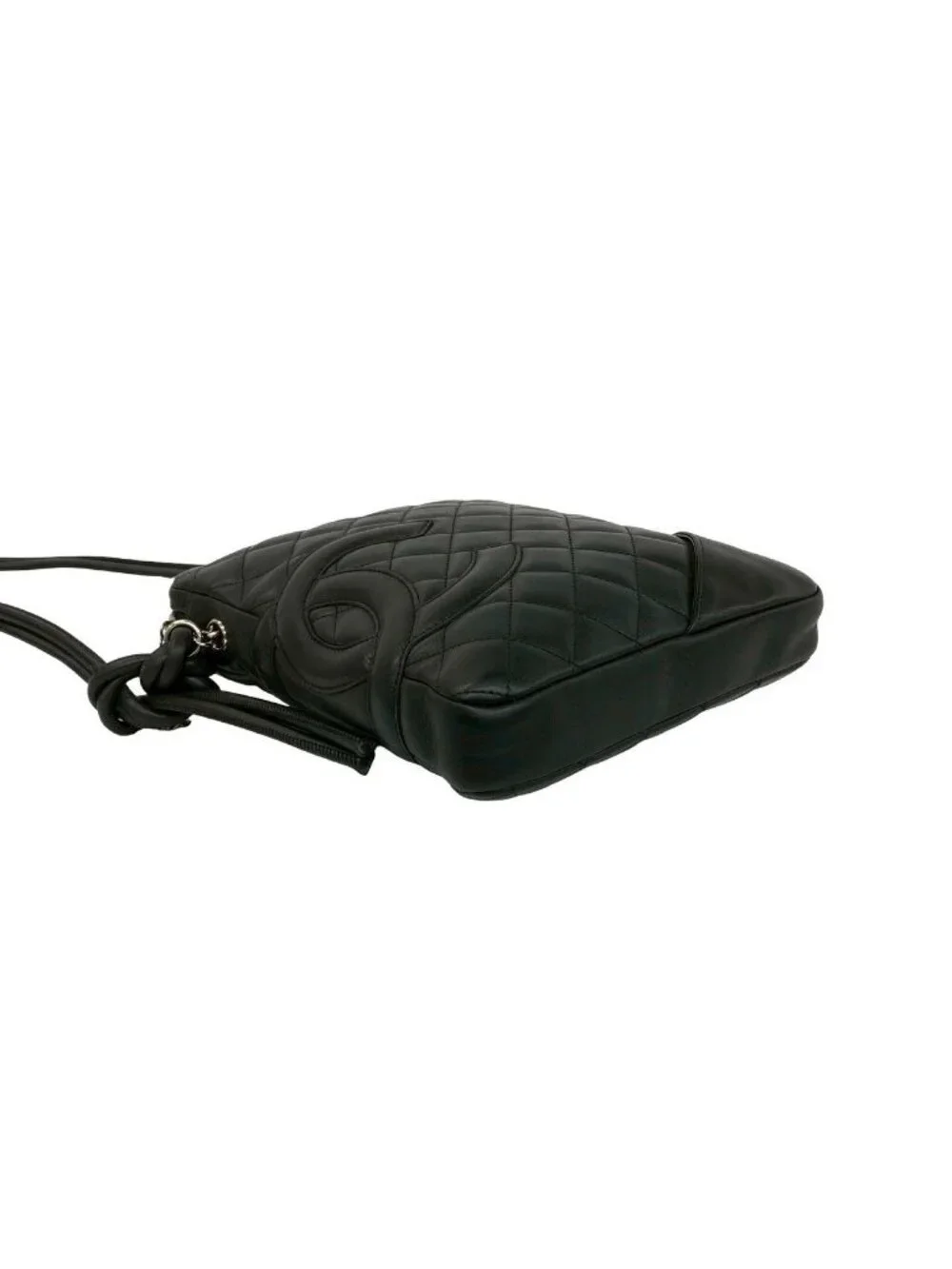 Chanel Vintage Cambon Line CC Logo Leather Mini Shoulder Bag Black